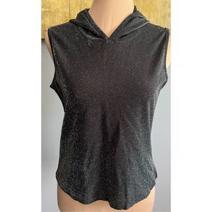 Transitions Sleeveless Metallic Hoodie, size M